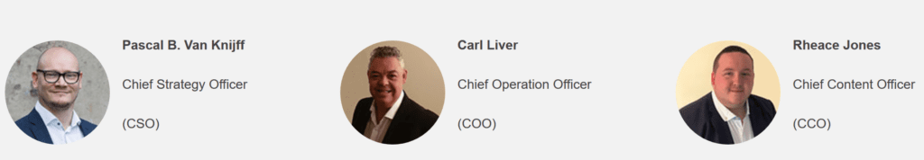 CyrptoDaily directors Pascal van Knijf with Carl Liver and Rheace Jones