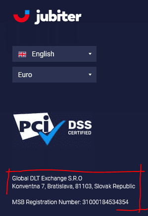 Jubiter platform operated by Global DLT Exchange in Bratislava