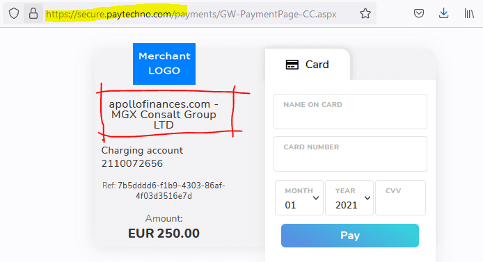 Estonian PayTechno facilitates Apollo Finances broker scam