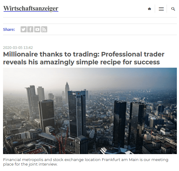Fake article promoting Libertex in Wirtschaftsanzeiger