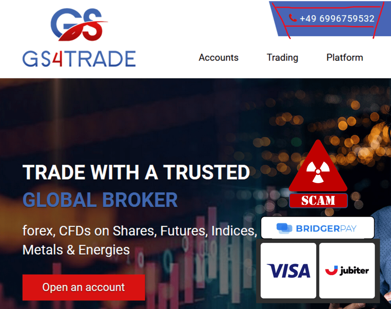 warning against Gs4Trade broker scam
