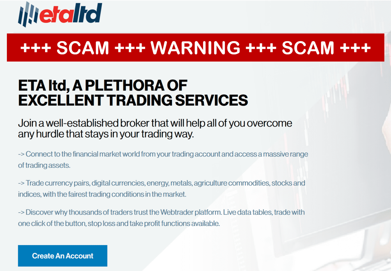 investor warning against ETA Ltd broker scam