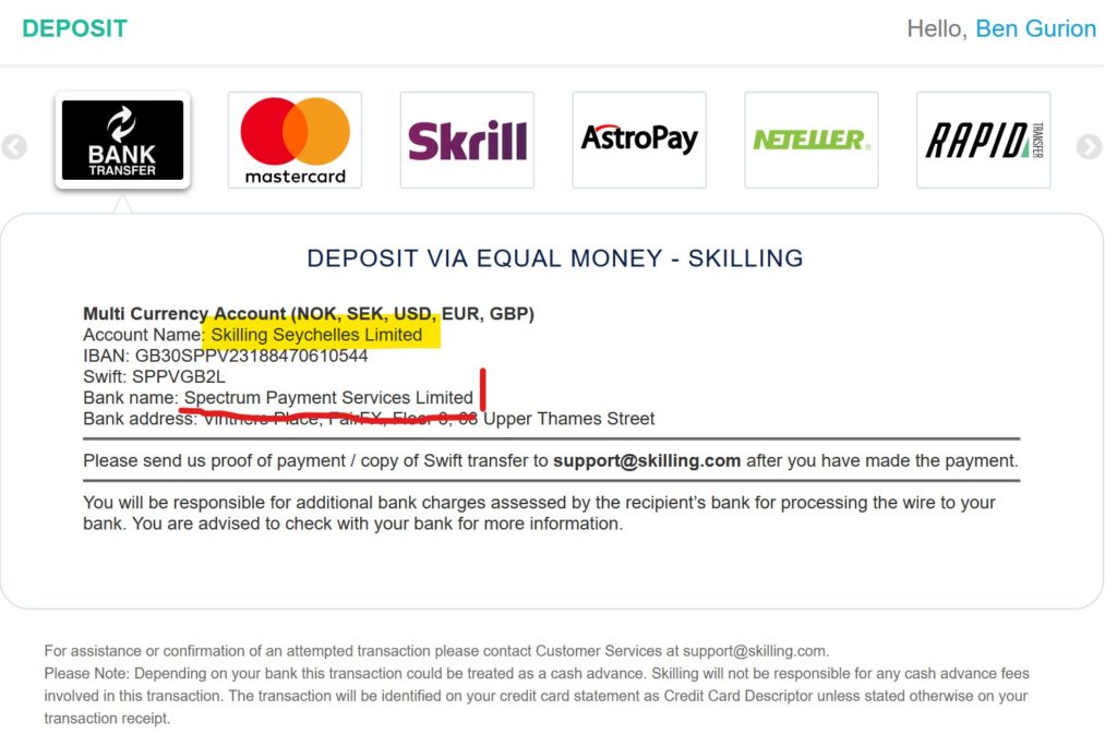 Spectrum Payment Services facilitates offshore activities of Skilling