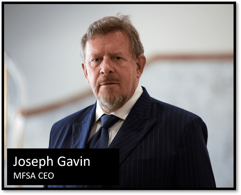 MFSA CEO Joseph Gavin resumes job
