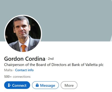 Bank of Valetta Chairman Gordon Cordina