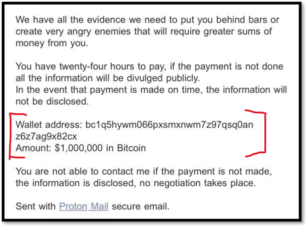 Extortion email in Cyprus