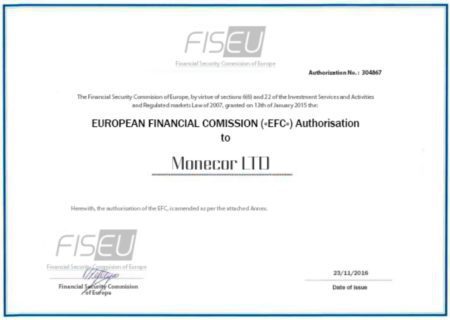 FISEU certificate for Monecor