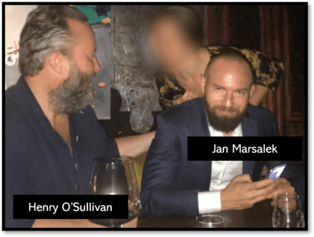 Wirecard trial defendant Henry O'Sullivan and Jan Marsalek