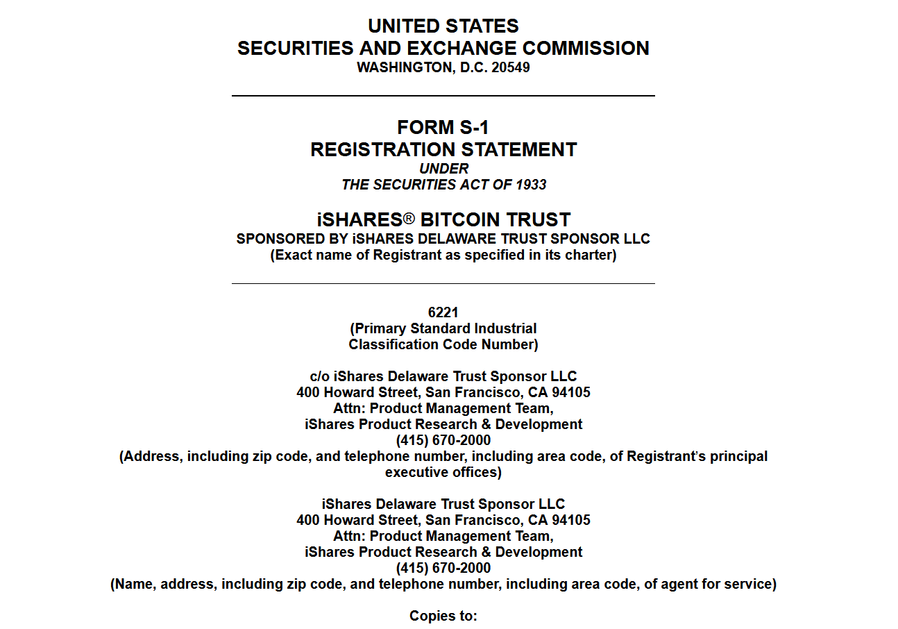 Remarkable: BlackRock Files For Spot Bitcoin ETF And Names Coinbase As A Crypto  Custodian! | FinTelegram News