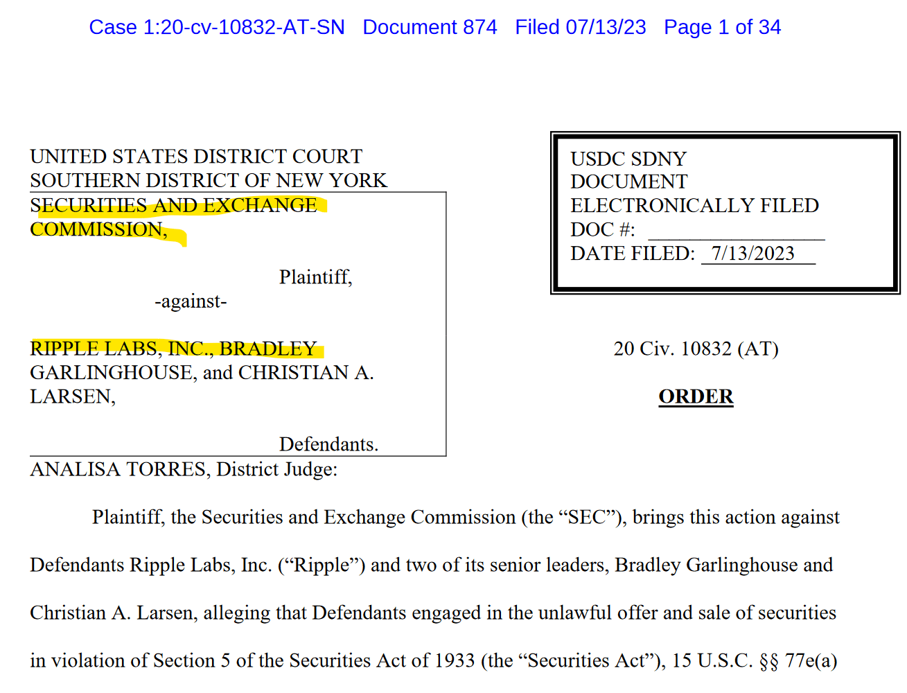 Ripple secures court victory