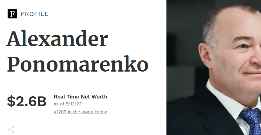 Russian oligarch Alexander Ponomarenko in Cyprus