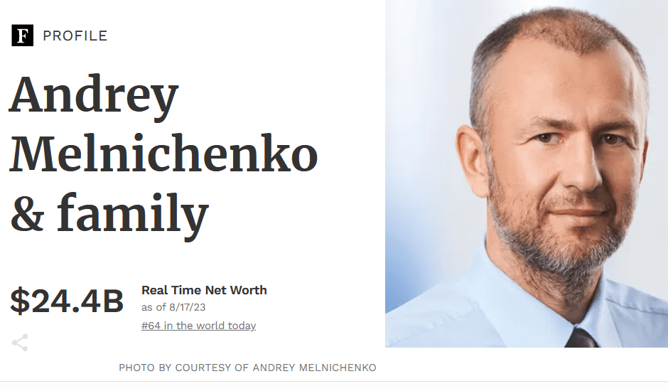 Super-rich oligarch Andrey Melnichenko