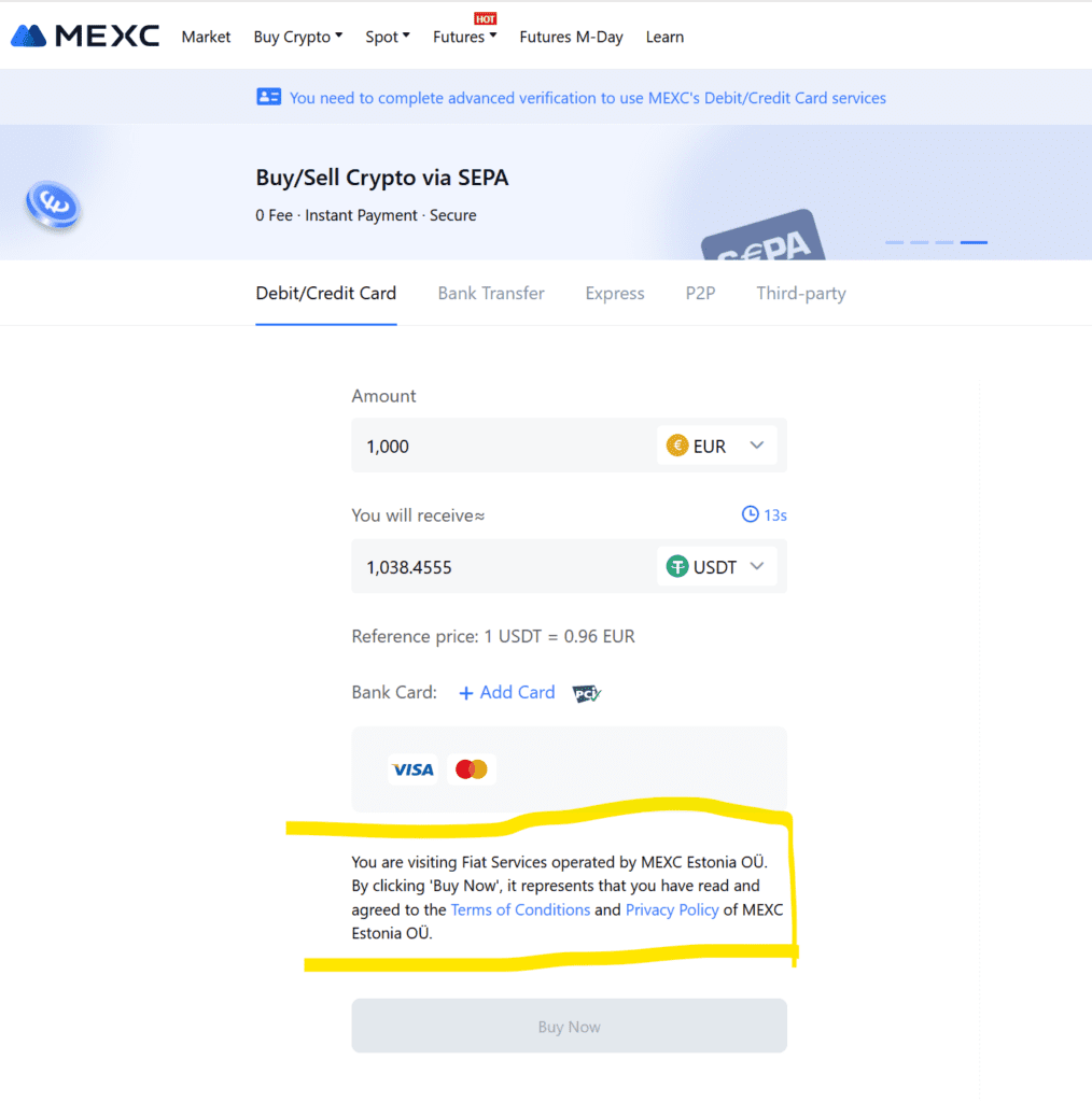 MEXC Estonia is the payment agent for crypto exchange MEXC