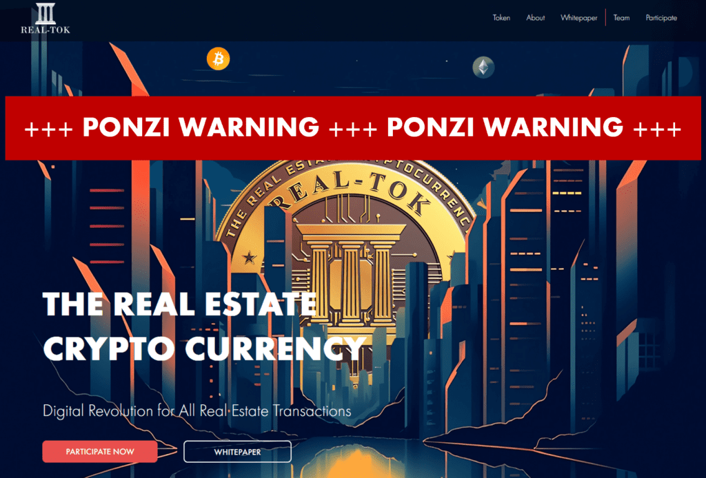 FinTelegram warns against the REAL-TOK Initial Coin Offering