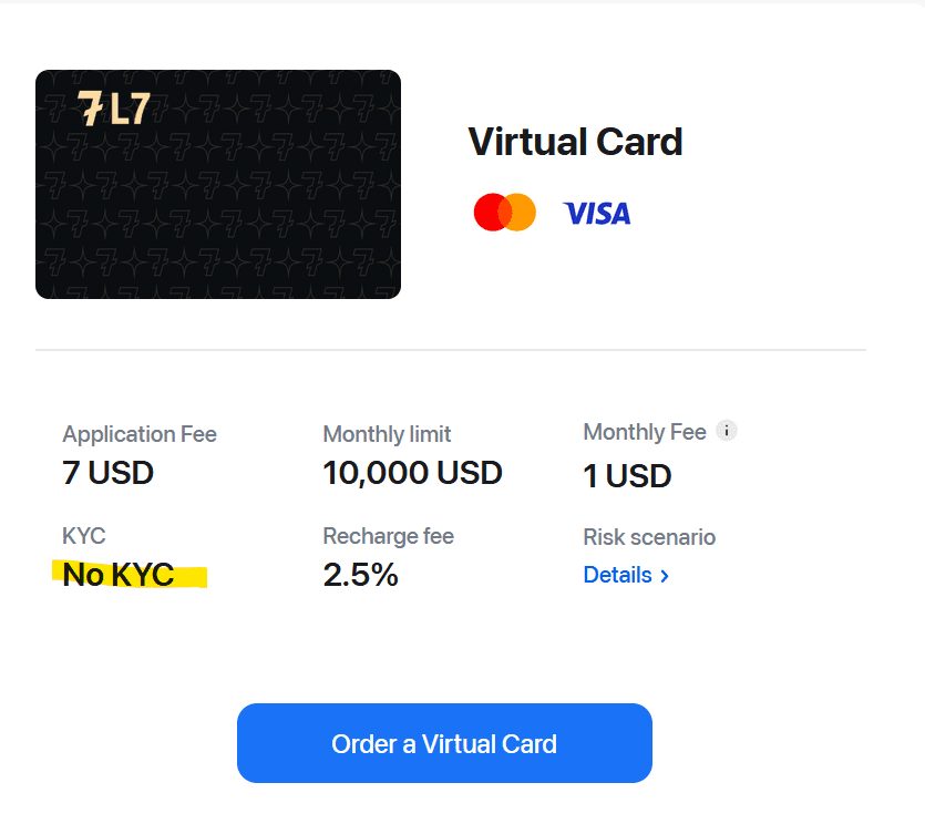 Alchemy Pay virtual crypto debit card for L7 DEX