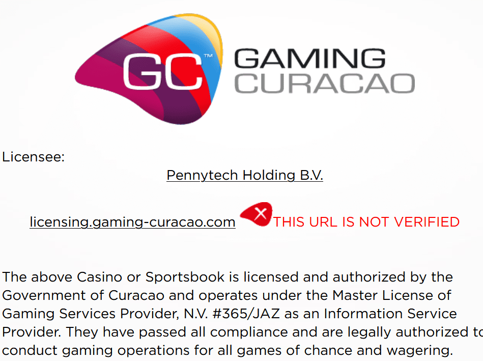 Atlantis Slots facilitated by Continent Pay has no valid Curacao license