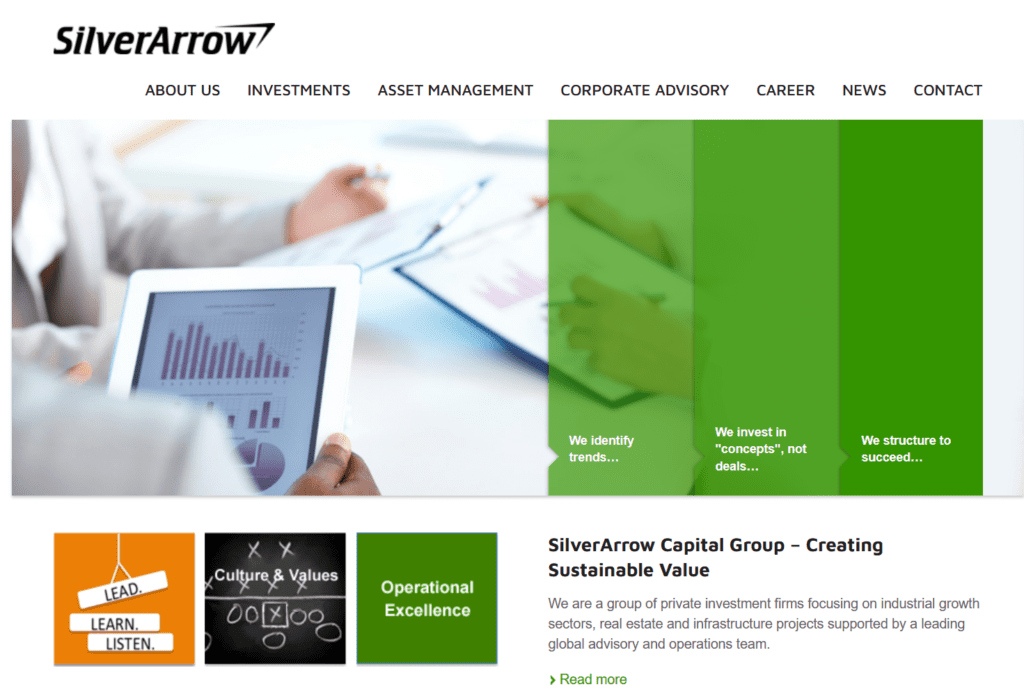 SilverArrows Group of companies with Thomas Limberger, Robert Schimanko and William H. Shawn