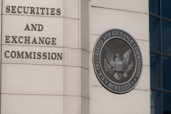 SEC building facade with emblem, representing enforcement action against Unicoin executives.