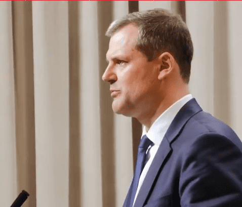 The resigned Lithuanian prime minister Gintautas Paluckas