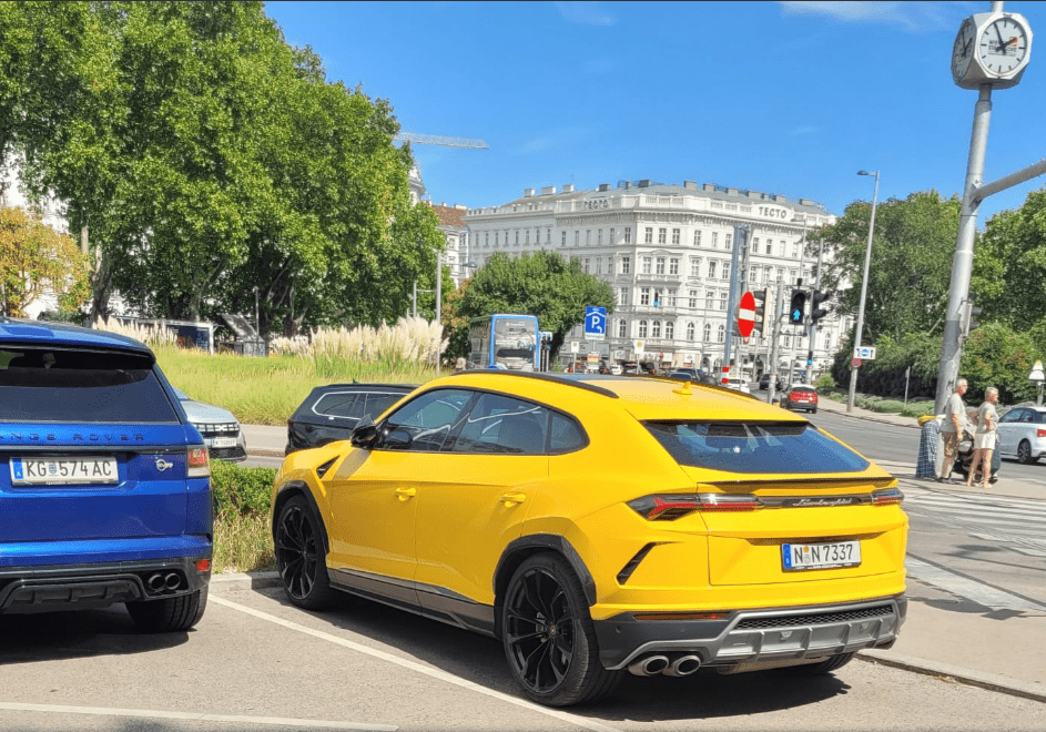 Lukas Neugebauer and his Lambhorgini Urus as seen in August 2025