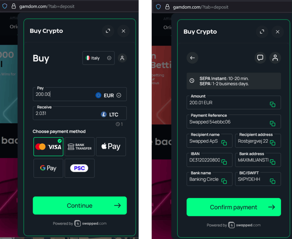 Swapped facilitates illegal gambling via GamDom