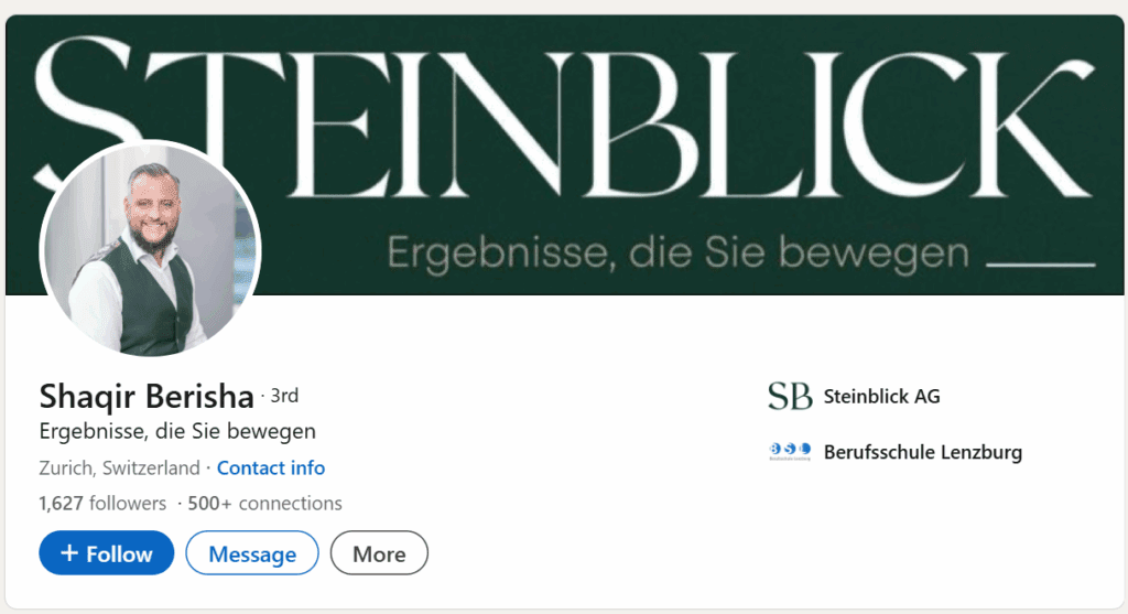 Shaqir Berisha is the CEO of the Steinblick