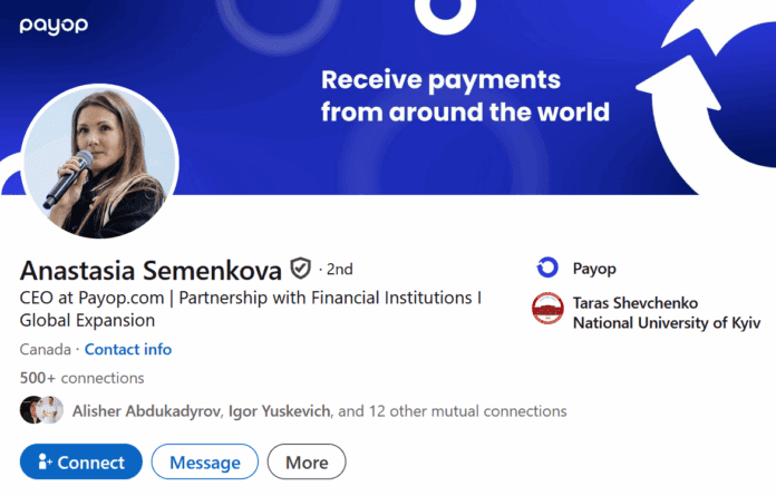 PayOp CEO Anastasia Semenkova