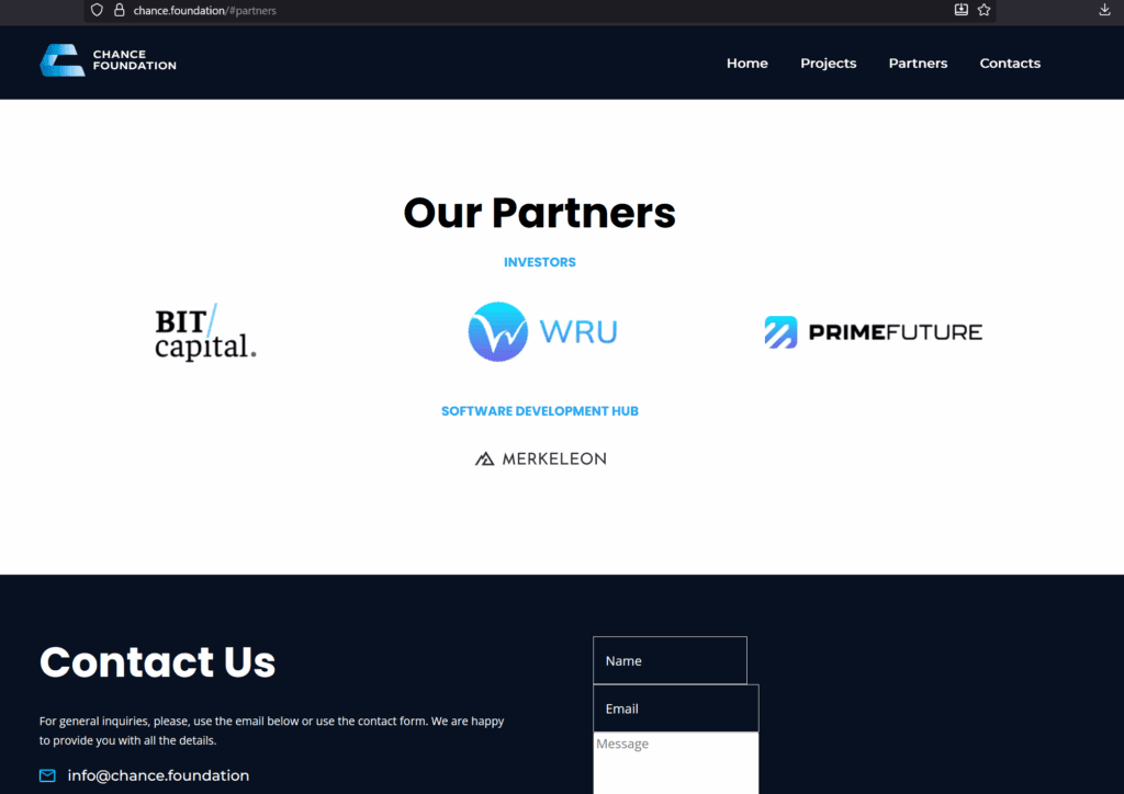 The Chance foundation with Merkeleon