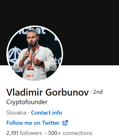 Russian crypto entrepreneur Vladimir Gorbunov