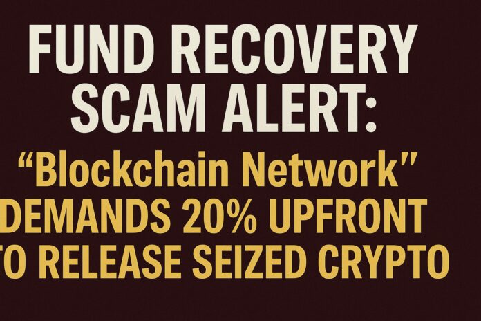 FinTelegram warning against blockchain fund recovery scam