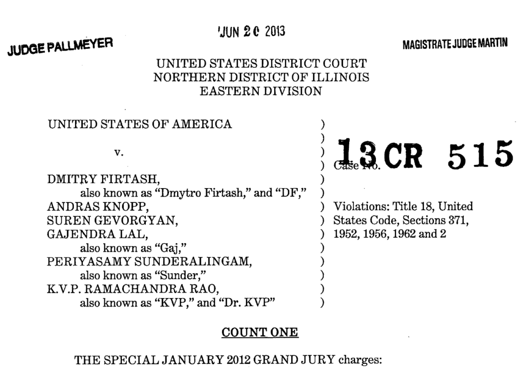 US indictment against Ukrainian oligarch Dmytro Firtash