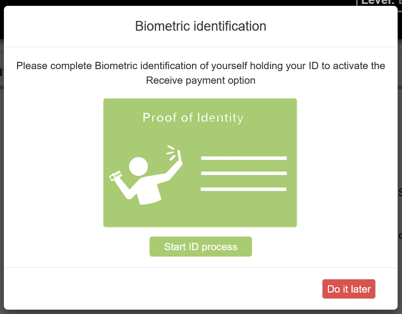 Black Banx biometric identification did not work 