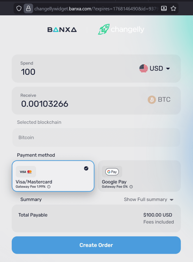 Screenshot evidence showing Changelly and Banxa facilitating unauthorized offshore casino MegaDice