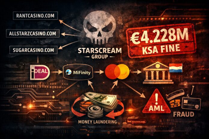 مقام نظارتی هلند KSA جریمه ۴.۲۳ میلیون یورویی به Starscream تحمیل می‌کند: کازینوهای غیرقانونی "خاکستری" نیستند—آن‌ها نقض قانون در مقیاس صنعتی هستند!