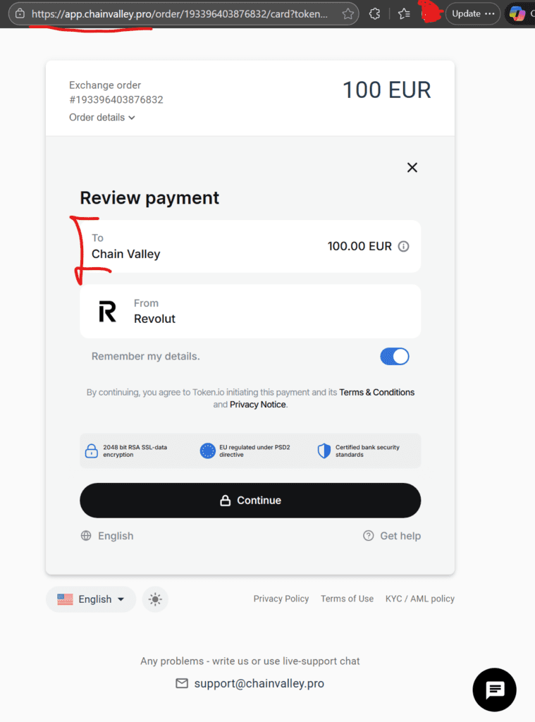 Chain Valley dba ChainValley is acting as FIAT payment agent for Dama offshore casinos