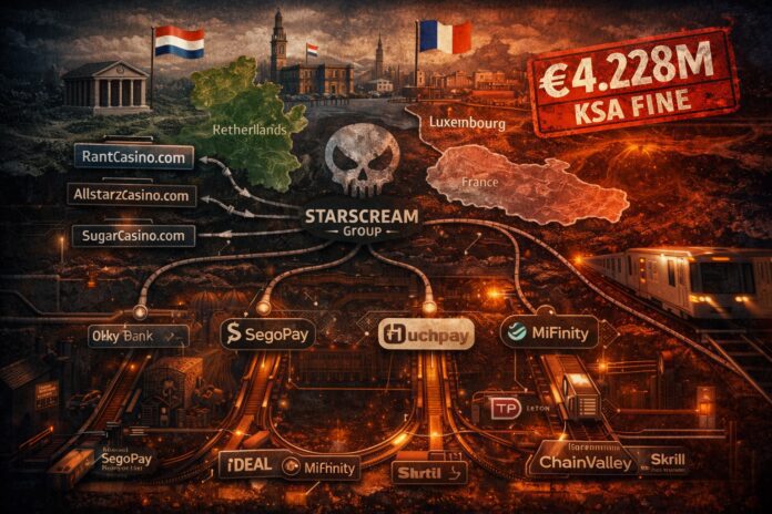 Starscream Group and its offshore casinos facilitated by underground payment rails