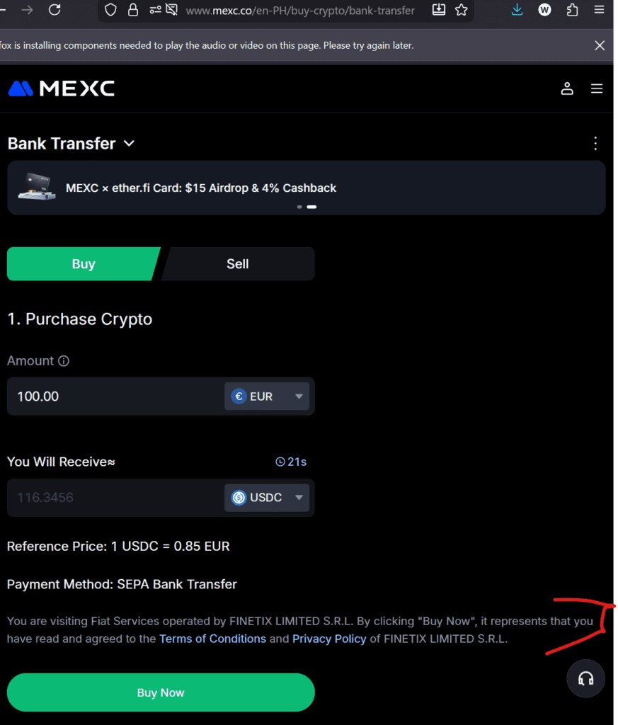 Finetix Limited SRL facilitates bank deposits for crypto exchange MEXC via Paytend Europe