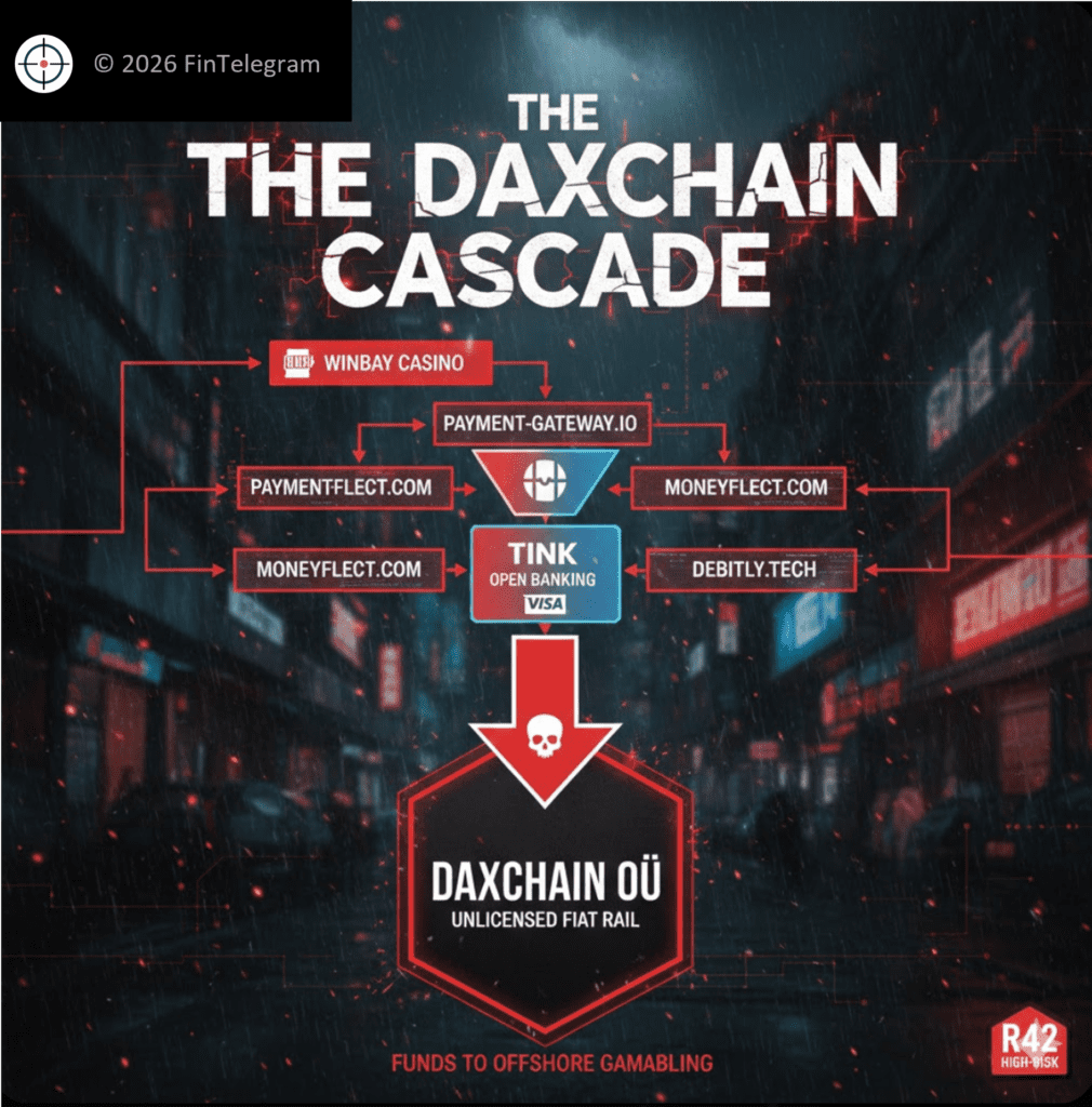 Daxchain and Tink as payment faciliators for illegal offshore casinos