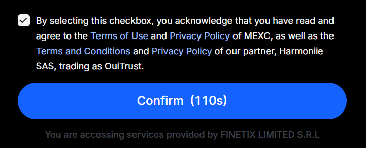 MEXC checkbox with Finetix and Heuro