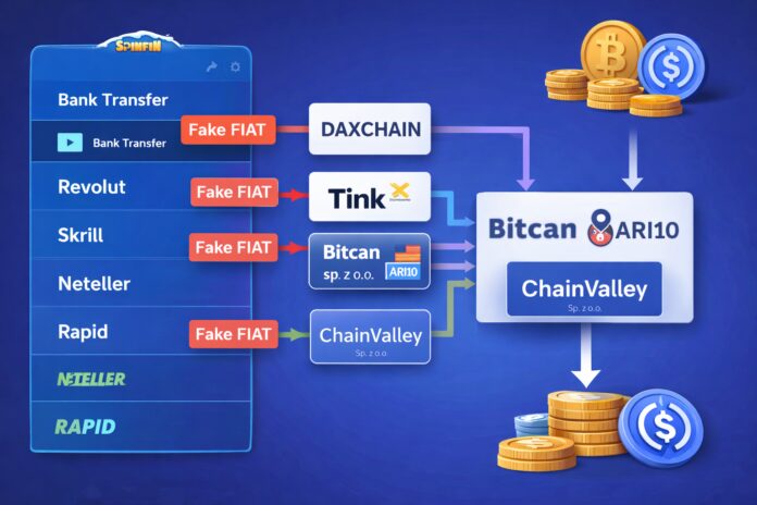 Offshore casine SpinFin and its fake fiat payment rails