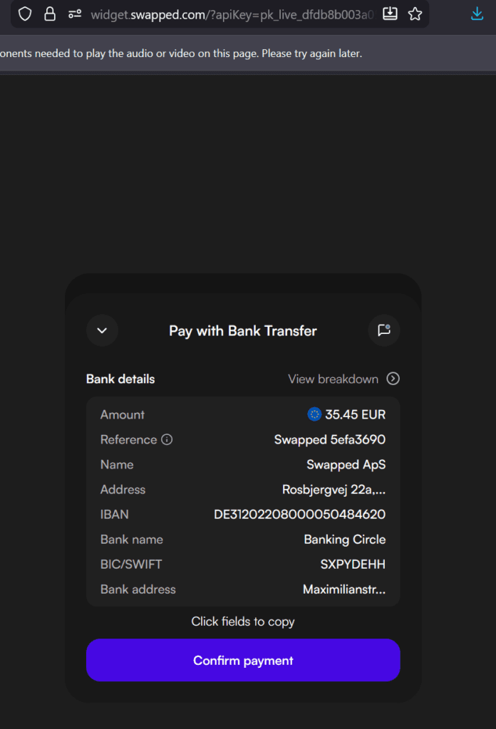 Swapped and Banking Circle facilitate the offshore scheme Juice via crypto onramping services
