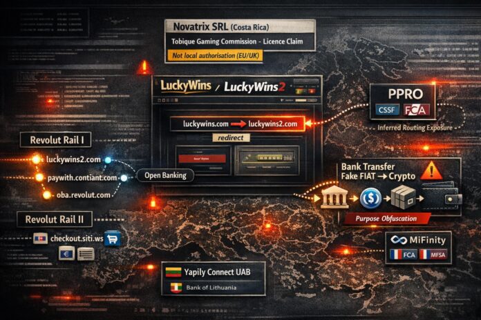 FinTelegram exposed the payment facilitators around the illegal offshore casino LuckyWins