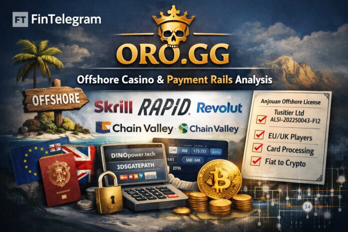 FinTelegram exposes the payment rails of the offshore casino Oro.gg