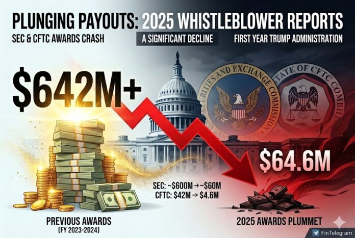 Whistleblower awards collapsed in the US in 2025 under the Trump regime