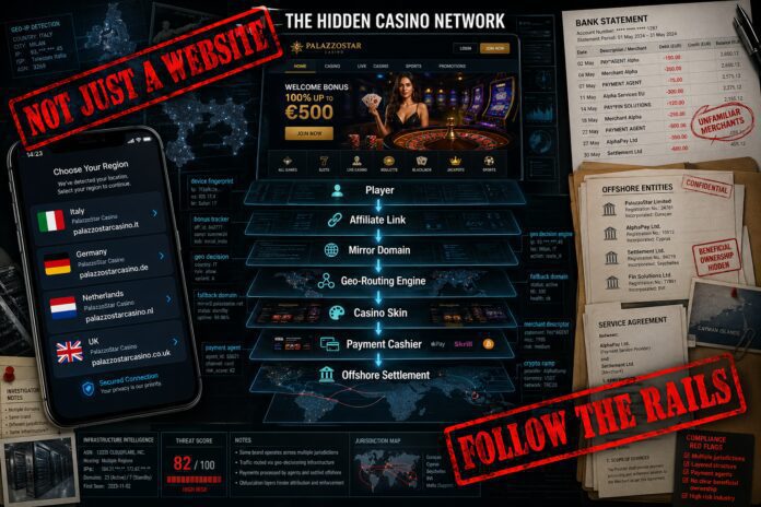 FinTelegram chart explaining the offshore casino layers