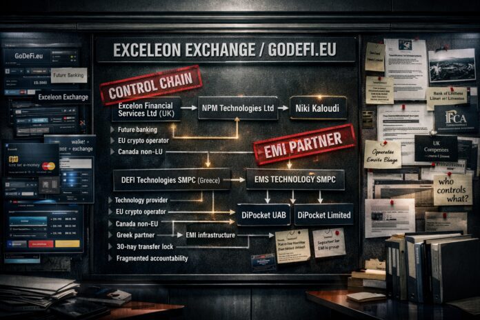 FinTelegram chart showing the connections around Excelon Exchange