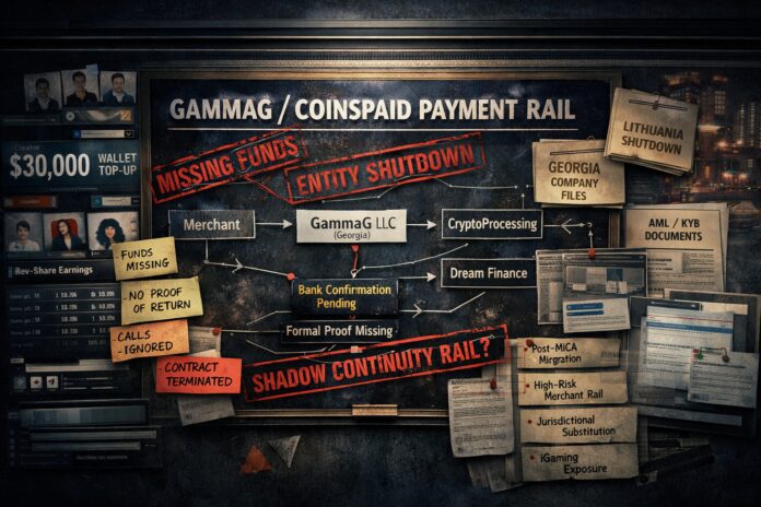 GammaG exposed as a CoinsPaid network agent