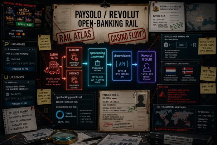FinTelegram maps the open-banking rail around Revolut and Paysolo in the illegal casino segment