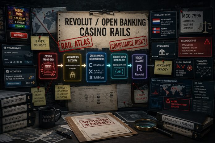 FinTelegram chart mapping the Revolut open banking payment rails