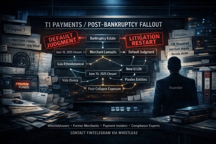 FinTelegram exposes the post-bankruptcy fallout around the US high-risk payment processor T1 Payments